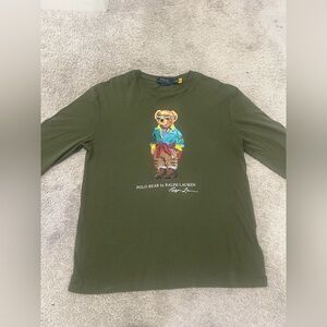 Ralph Lauren Olive Green Bear Graphic Crewneck